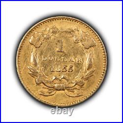 1855 G$1 Indian Princess Gold Dollar Tough Variety Type 2 NGC AU Dets- G5008 1855 G$1 Indian Princess Gold Dollar Tough Variety Type 2 NGC AU Dets- G5008