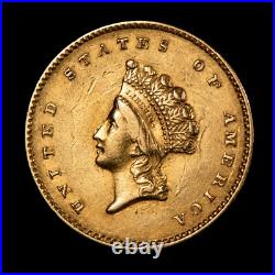 1855 G$1 Indian Princess Gold Dollar Tough Variety Type 2 NGC AU Dets- G5008 1855 G$1 Indian Princess Gold Dollar Tough Variety Type 2 NGC AU Dets- G5008