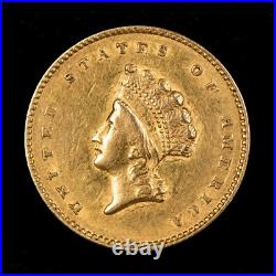 1855 G$1 Indian Princess Gold Dollar Tough Variety Type 2 NGC AU Dets- G5008 1855 G$1 Indian Princess Gold Dollar Tough Variety Type 2 NGC AU Dets- G5008