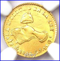 1856/4 Mexico Gold Half Escudo Coin 1/2E NGC Uncirculated Details (UNC MS)
