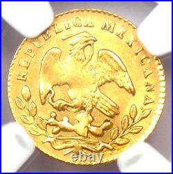 1856/4 Mexico Gold Half Escudo Coin 1/2E NGC Uncirculated Details (UNC MS)