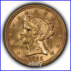 1856 G$2.50 Liberty Head Gold Quarter Eagle NGC MS 62 VIDEO G5782