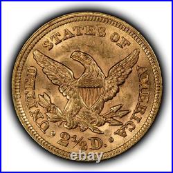 1856 G$2.50 Liberty Head Gold Quarter Eagle NGC MS 62 VIDEO G5782