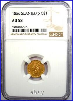 1856 Indian Gold Dollar G$1 Coin Certified NGC AU58 Rare Gold Coin
