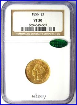 1856 Three Dollar Indian Gold Coin $3 Certified NGC VF30 CAC Rare Type