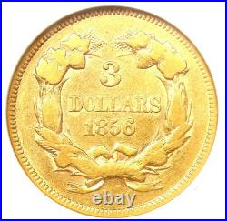 1856 Three Dollar Indian Gold Coin $3 Certified NGC VF30 CAC Rare Type