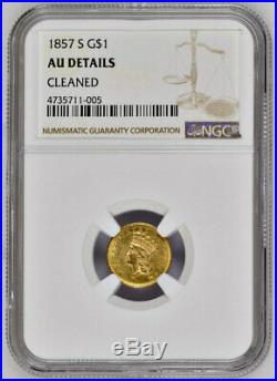 1857-S NGC AU 10,000 Minted 130 Survive Per PCGS Coin Facts $3,650 Gold $1