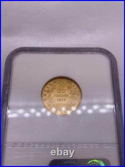 1859 A 20 Francs Napoleon III Gold Coin Ngc Ms 62 Very Old Ngc Slab Looks Great
