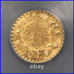 1859 California Gold Token Indian Wreath Round NGC MS 65.18 grams G5738