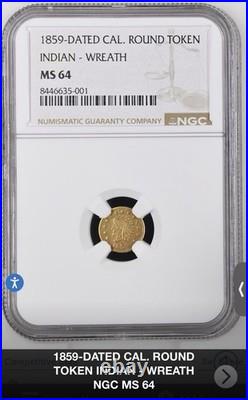 1859 California Gold Token NGC MS 64
