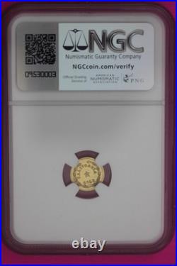1859 MS 61 Indian Gold Token Label Error Its Round Says Octagonal Rare NGC 1224
