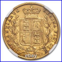 1861 Great Britain Gold Sovereign Victoria Shield AU-50 NGC