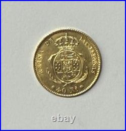 1863 Spain 40 Reales Barcelona Gold Coin
