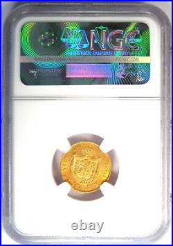 1864 Gold Spain Isabel II 40 Reales Gold Madrid Coin G40R Certified NGC AU58