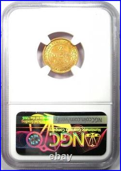1865 Canada Newfoundland Victoria Gold $2 Coin Certified NGC AU55 Rare