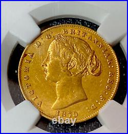 1870 NGC AU53 Victoria Australian Gold Sovereign. Very Rare In AU Condition
