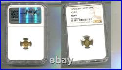 1871 Liberty Octagonal Gold Coin Ngc Ms64 Bg911