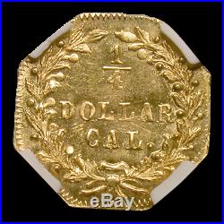 1872 Indian Octagonal 25 Cent Gold MS-64 NGC (BG-791) SKU#201613