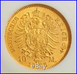1872, Prussia, Wilhelm I the Great. Gold 10 Mark Coin. (3.98gm!) NGC MS-66