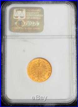 1872, Prussia, Wilhelm I the Great. Gold 10 Mark Coin. (3.98gm!) NGC MS-66