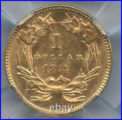 1874 $1 Gold Indian Princess NGC MS63 Trader Bea