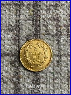 1874 $3 Gold Coin