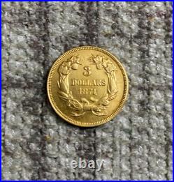 1874 $3 Gold Coin