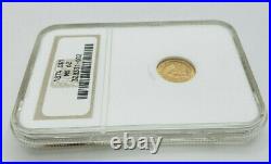 1874 G$1 Gold Dollar, Type 3 Indian Princess, Large Head Coin NGC MS62