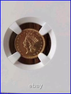 1874 Indian Gold Dollar G$1 Certified NGC AU Details Rare Early Coin