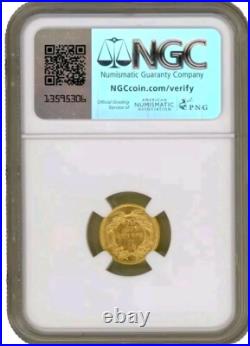 1874 Indian Gold Dollar G$1 Certified NGC AU Details Rare Early Coin