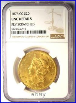 1875-CC Liberty Gold Double Eagle $20 Coin NGC Uncirculated Details (UNC MS)