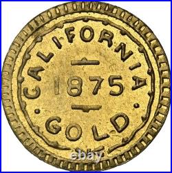 1875 California Fractional Gold NGC UNC / Gem BU / Thin Wreath / Suspended Slab