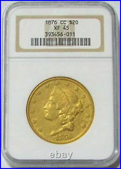 1876 CC Carson City Gold $20 Liberty Head Double Eagle Coin Ngc Extra Fine 45