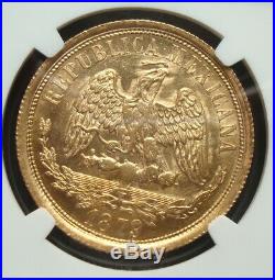 1879 MOM Mexico $20 Pesos Gold Coin RARE, NGC MS62X