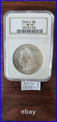 1879-S Morgan Silver Dollar, NGC MS-65, Rare Coin, Fabulous Gold Toner 1879-S Morgan Silver Dollar, NGC MS-65, Rare Coin, Fabulous Gold Toner