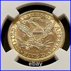 1881 $5 Liberty Gold Coin NGC MS-62! Cameo Look! Beautiful