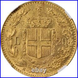 1881 R Italy Gold 20 Lire Umberto I NGC MS62 1881 R Italy Gold 20 Lire Umberto I NGC MS62