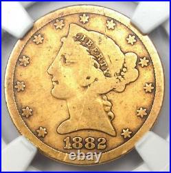 1882-CC Liberty Gold Half Eagle $5 Coin NGC AG Details Rare Carson City