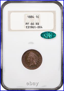 1884 7-Coin Proof Set NGC PR65-66 Green & Gold CAC