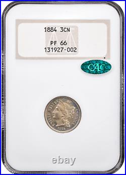 1884 7-Coin Proof Set NGC PR65-66 Green & Gold CAC