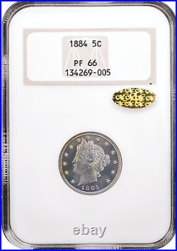 1884 7-Coin Proof Set NGC PR65-66 Green & Gold CAC