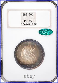 1884 7-Coin Proof Set NGC PR65-66 Green & Gold CAC