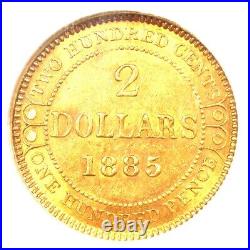 1885 Canada Newfoundland Victoria Gold $2 Coin Certified NGC AU58 Rare