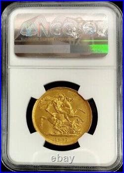 1887 Gold Great Britain 2 Pounds (double Sovereign) Coin Ngc Mint State 60