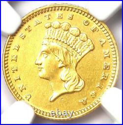 1887 Indian Gold Dollar (G$1 Coin) Certified NGC AU Detail Rare Coin