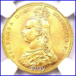 1887-M Australia Victoria Gold Sovereign Jubilee Coin 1S NGC MS62 (BU UNC)