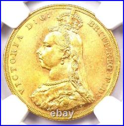 1887-M Australia Victoria Gold Sovereign Jubilee Coin 1S NGC MS62 (BU UNC)