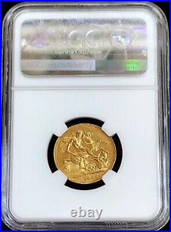 1887 M Gold Australia Sovereign St. George Jubilee Head Coin Ngc About Unc 58