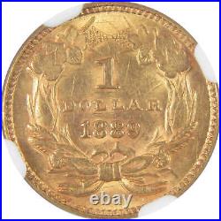 1889 Indian Princess Head Dollar MS 61 NGC Gold $1 Coin SKUI17354