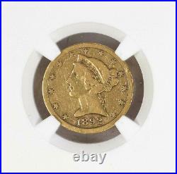 1892-S United States $5.00 Half Eagle Gold Coin NGC VG10